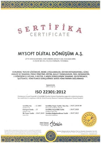ISO 22301 İŞ SÜREKLİLİĞİ YÖNETİM SİSTEMİ